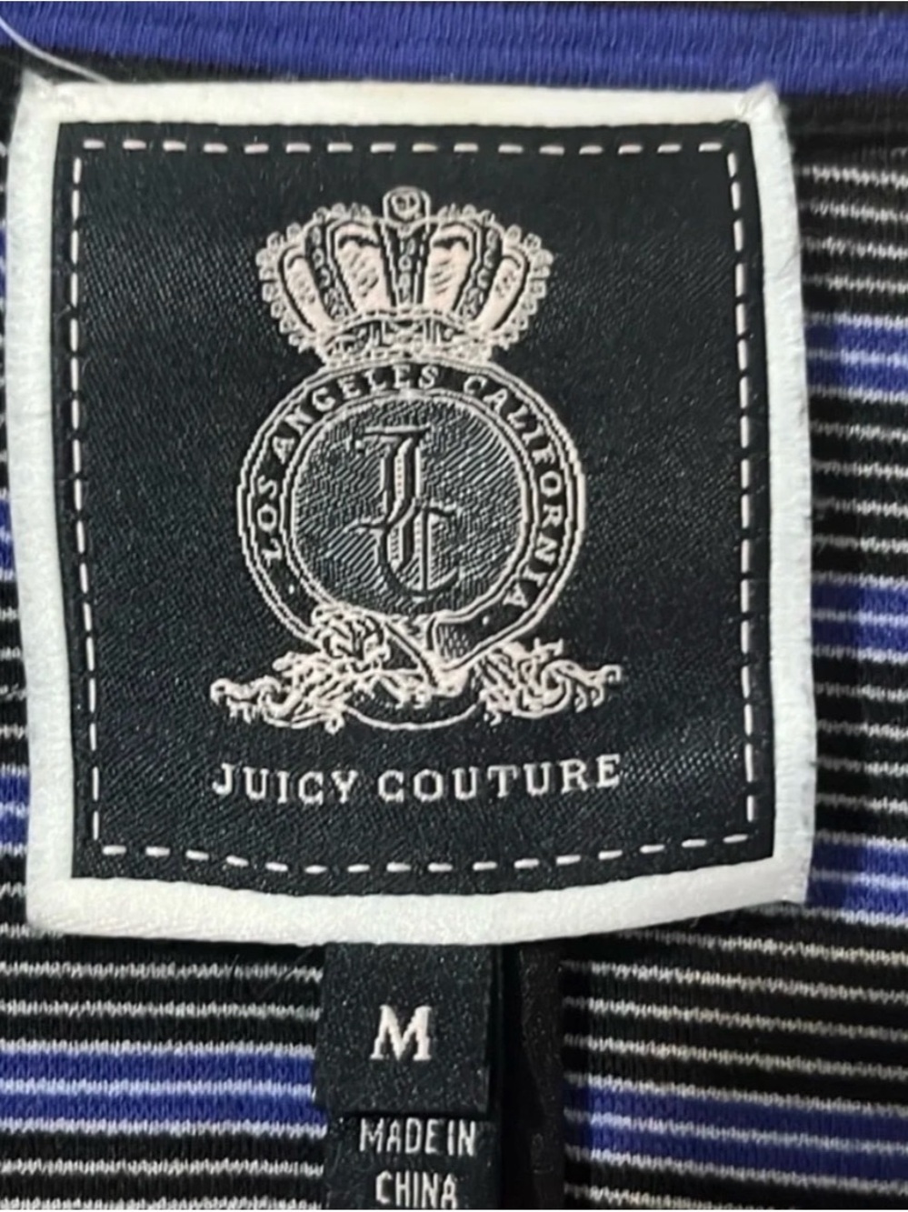 Juicy Couture Navy & Blue Striped Single-Button Blazer - Picture 2 of 5